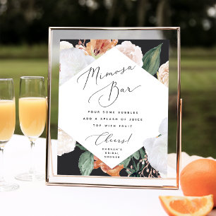 Poster Symbole de la barre Boho Blooms Mimosa