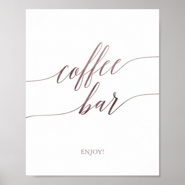 Poster Symbole de la barre de café élégante Rose Gold Cal (Devant)