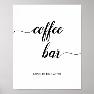 Poster Symbole de la barre de café en calligraphie noire