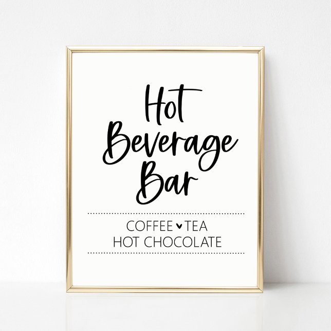 Poster Symbole de la barre de chocolat à chaud pour thé à (Hot Beverage Bar Sign)
