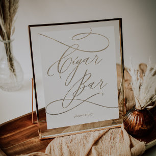 Poster Symbole de la barre de cigare romantique en or