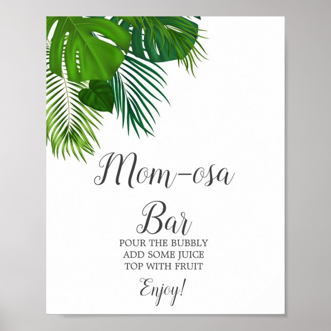 Poster SYMBOLE DE LA BARRE DE LA Paume Tropicale Maman-Os (Devant)