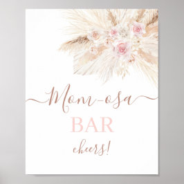 Poster Symbole de la barre de Mimosa Tropical rose vif