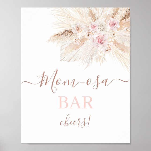 Poster Symbole de la barre de Mimosa Tropical rose vif (Devant)