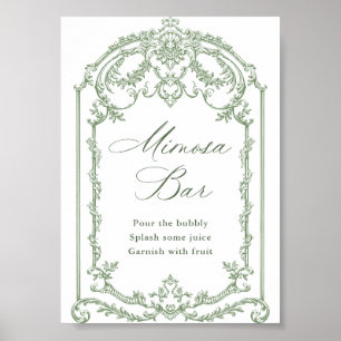 Poster Symbole de la barre de Mimosa verte de l'âge de gr