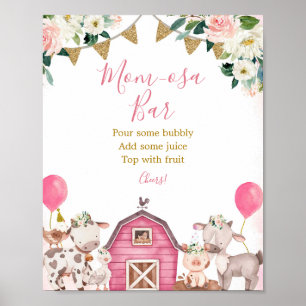 Poster Symbole de la barre Maman-osa pour fille Pink Farm