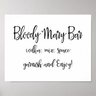 Poster Symbole de la Barre Mary Bloody Calligraphie sim