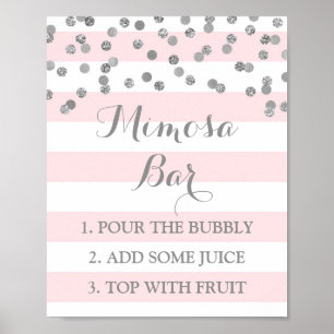 Poster Symbole de la barre Mimosa Bande Rose Bandes Argen