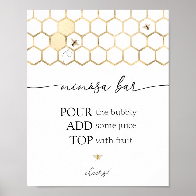 Poster Symbole de la barre Mimosa de douche d'abeille dor (Devant)