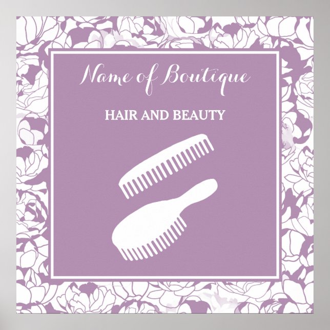 Poster Symbole de la Boutique de Beauté Florale Moderne (Devant)