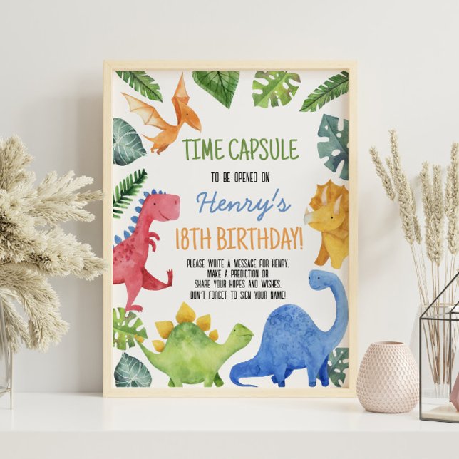Poster Symbole de la Capsule d'Anniversaire de Dinosaur (Créateur téléchargé)