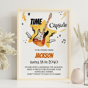 Poster Symbole de la capsule d'anniversaire de la guitare