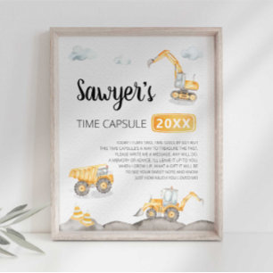 Poster Symbole de la capsule de temps du camion de constr