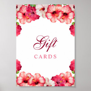Poster Symbole de la carte-cadeau Tropical Floral