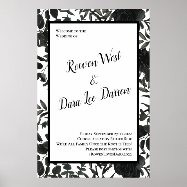 Poster Symbole de la cérémonie gothique du Mariage Rose b (Devant)