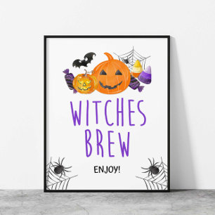 Poster Symbole de la fête de l'Halloween sorcière