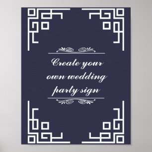 Poster Symbole de la fête de mariage à la frontière blanc