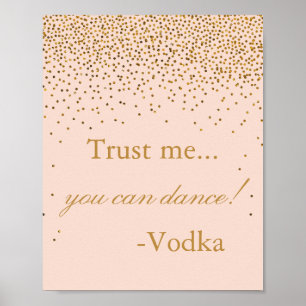 Poster Symbole de la fête de mariage Blush Pink & Gold Co