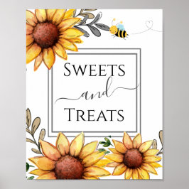 Poster Symbole de la fête des Baby showers d'abeilles