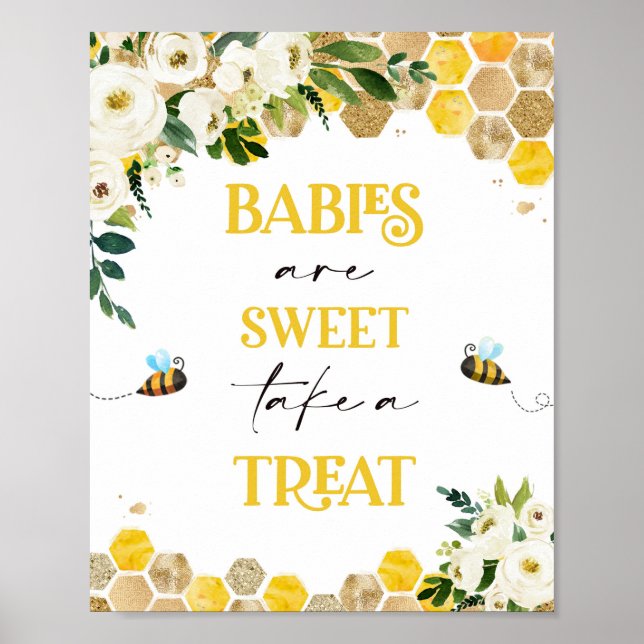 Poster Symbole de la fête des Baby showers d'abeilles Mam (Devant)
