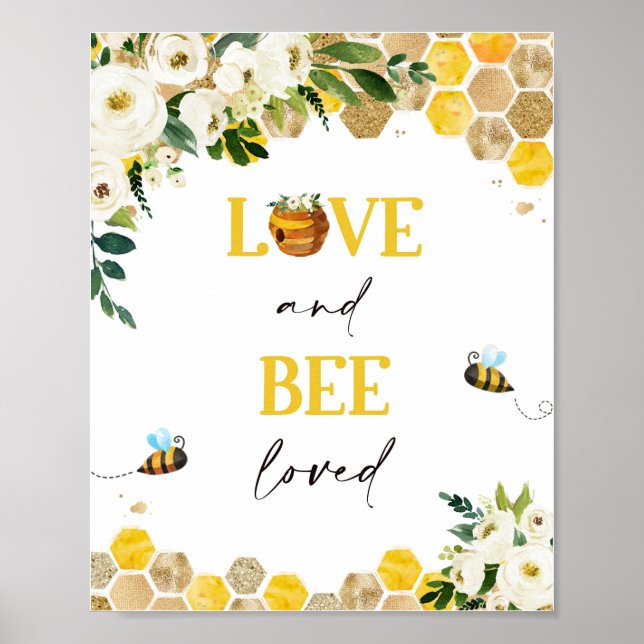 Poster Symbole de la fête des Baby showers d'abeilles Mam (Devant)