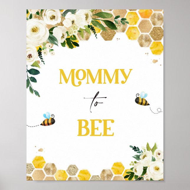 Poster Symbole de la fête des Baby showers d'abeilles Mam (Devant)