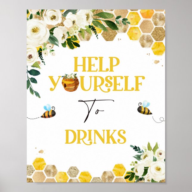 Poster Symbole de la fête des Baby showers d'abeilles Mam (Devant)