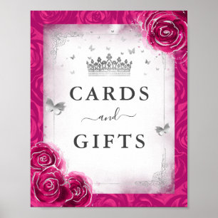 Poster Symbole de la fête des cartes et cadeaux en argent