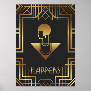 Poster Symbole de la fête des flappers des années 1920