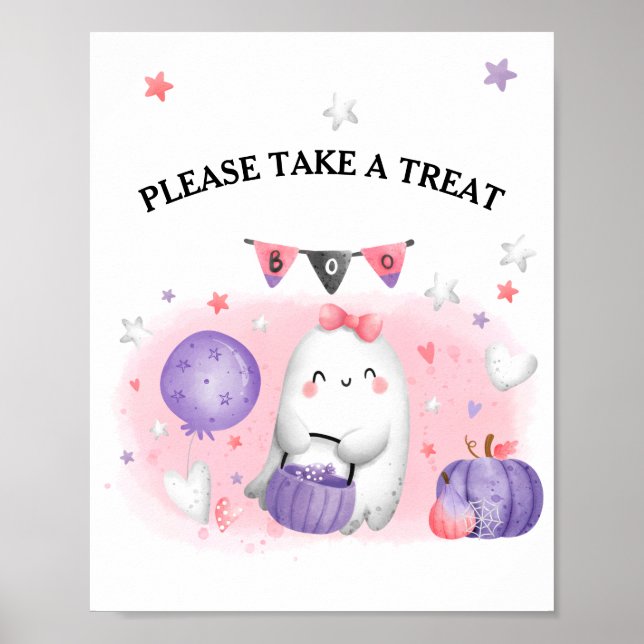 Poster Symbole de la fête d'Halloween Little Boo Favorise (Devant)