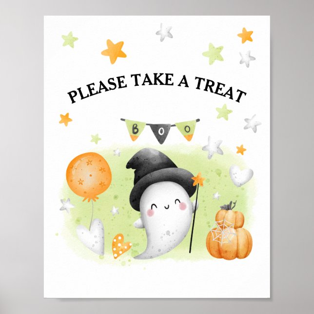 Poster Symbole de la fête d'Halloween Little Boo Favorise (Devant)
