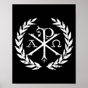 Poster Symbole de la foi chrétienne Chi Rho Alpha Omega