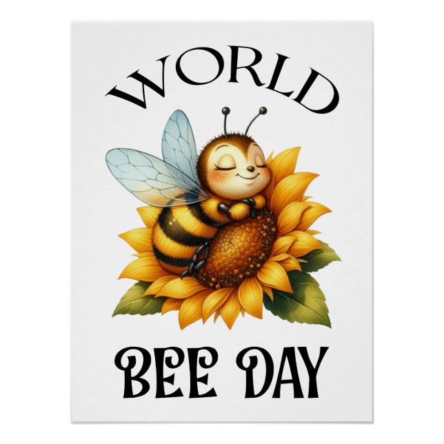 Poster Symbole de la Journée mondiale de l'abeille (Devant)