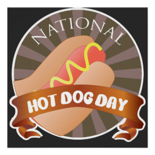 Poster Symbole de la journée nationale des chiens chauds