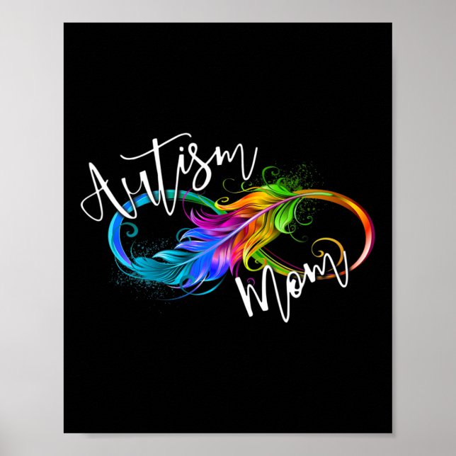 Poster Symbole de la neurodiversité Rainbow Infinity Auti (Devant)