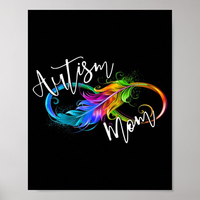 Poster Symbole de la neurodiversité Rainbow Infinity Auti (Devant)