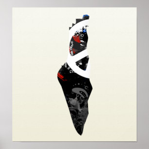 Poster Symbole de la Paix à la mode palestinienne