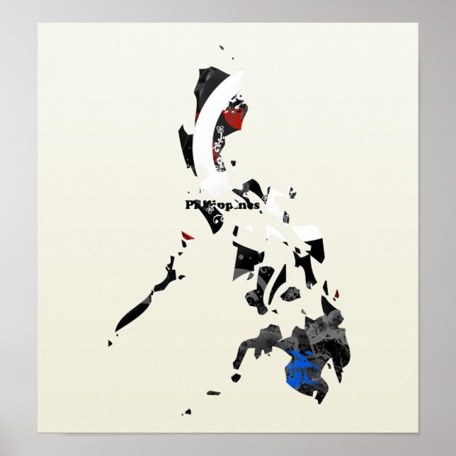 Poster SYMBOLE DE LA PAIX À LA TÊTE DES Philippines avec  (Devant)
