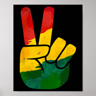 POSTER SYMBOLE DE LA PAIX JOURNAL FIERTÉ NOIRE HOMMES FEM