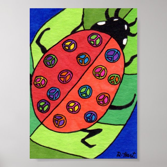 Poster SYMBOLE DE LA PAIX Ladybug Mini Art populaire (Devant)