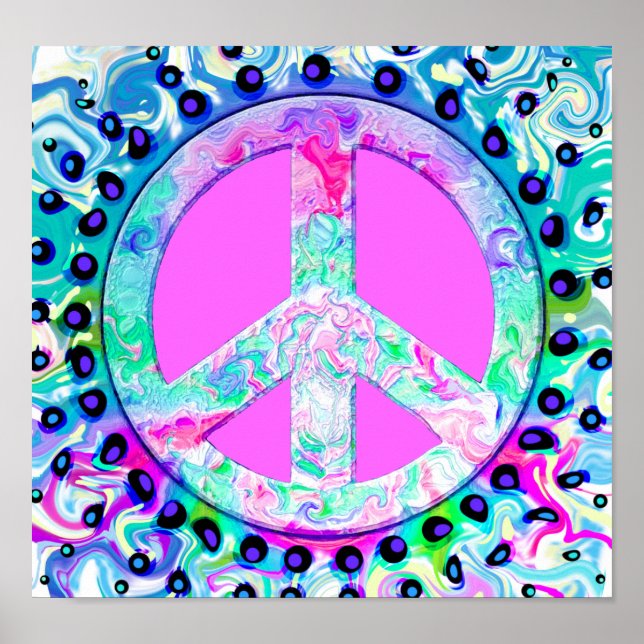 Poster SYMBOLE DE LA PAIX PsychÉLIQUE Abstrait (Devant)