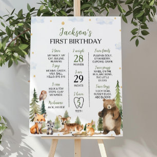Poster Symbole de la première année des animaux forestier