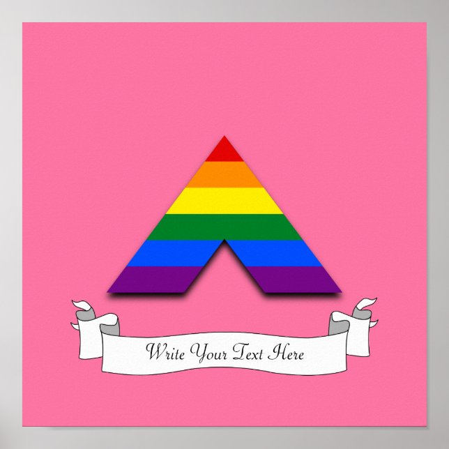 Poster Symbole de la pyramide de l'alliage droit LGBT (Devant)