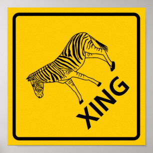 Poster SYMBOLE DE LA ROUTE DE Zebra Crossing