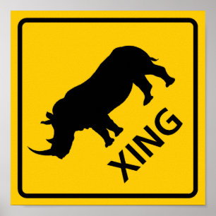 Poster SYMBOLE DE LA ROUTE DES PARCOURS DE Rhinoceros
