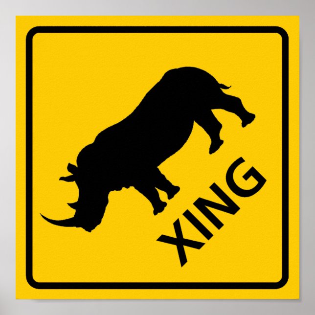Poster SYMBOLE DE LA ROUTE DES PARCOURS DE Rhinoceros (Devant)