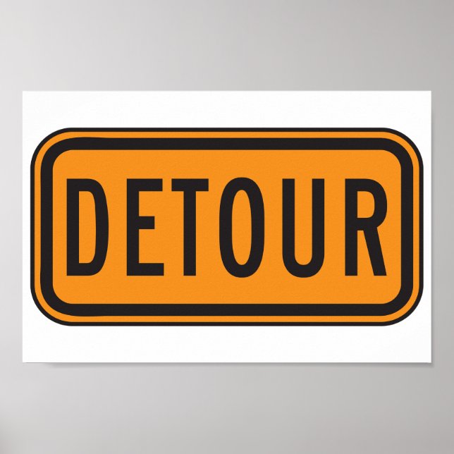 Poster Symbole de la route Detour (Devant)