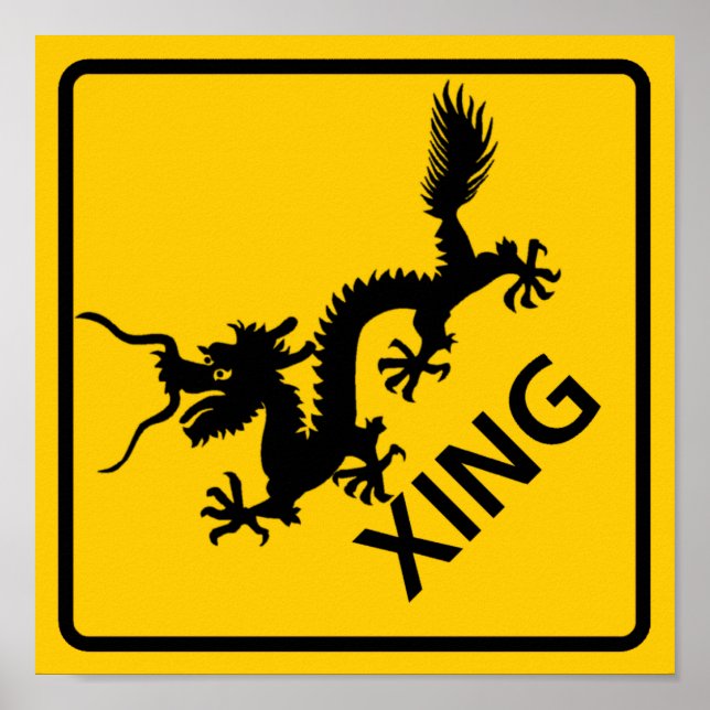 Poster SYMBOLE DE LA ROUTE DU Dragon chinois (Devant)