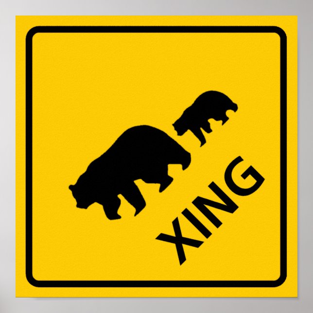 Poster SYMBOLE DE LA ROUTE DU PARCOURS DE L'Ours (Devant)