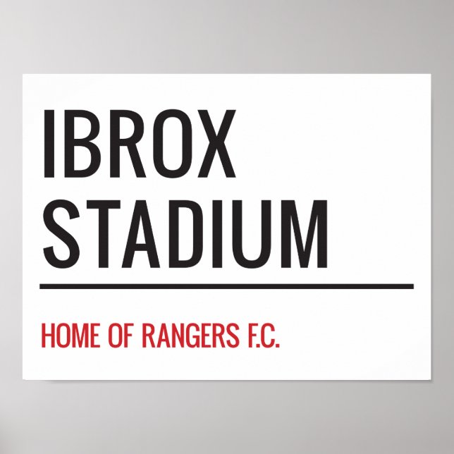 Poster Symbole de la rue du Stade Ibrox (Devant)
